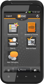 Screenshot of ARNE Mobile App on Android Phone
