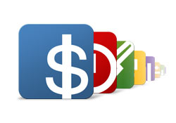 Tax software and accounting software product icons