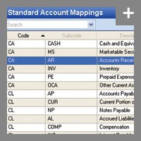 Account mappings allow for standardized classification codes and tax code assignment