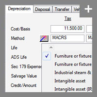 Depreciation software with flexible reporting options