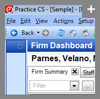 Practice CS dashboards simplify accounting managements tasks such as time and billing (screenshot) - click for more detail