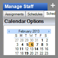 Manage Staff screen