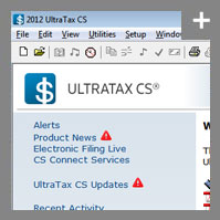 The home page of our professional tax software, UltraTax CS - click for more detail